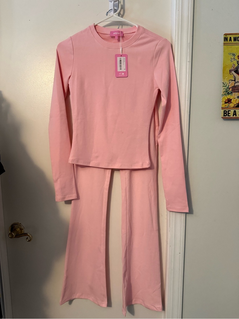Edikted Pink Long Sleeve Top & Foldover Leggings